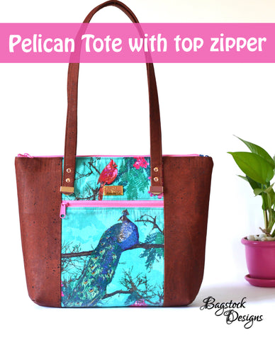 Pelican Tote with top zipper